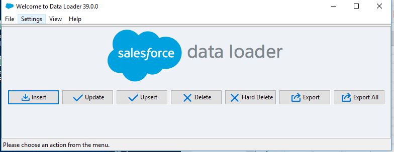 data loader salesforce open